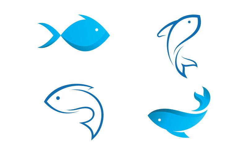 icona del vettore dell'icona del logo del pesce V5