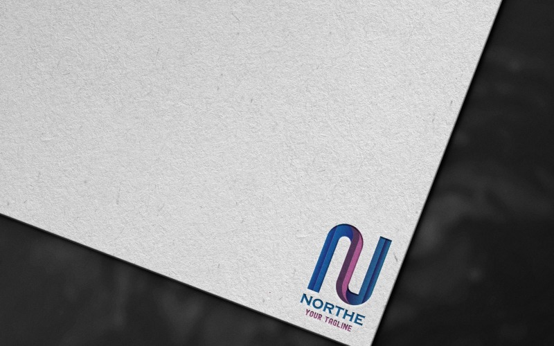 Modèle de logo de lettre nord N