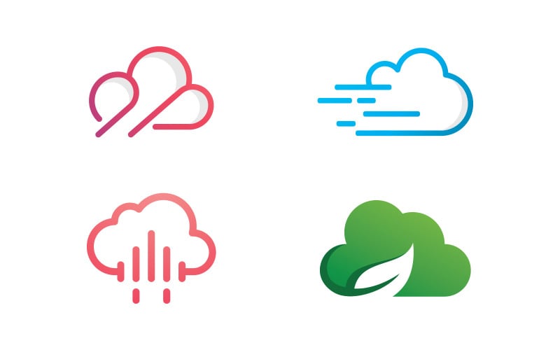 Abstract cloud logo icon vector template design V16