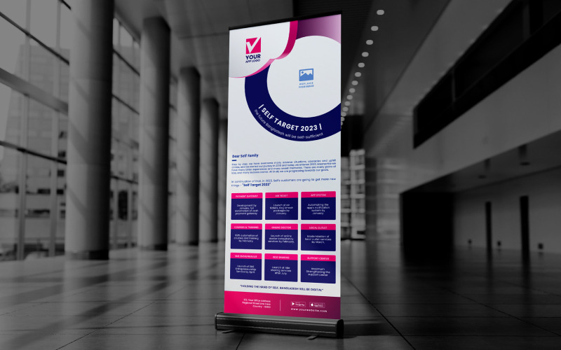 Baner promocyjny Street Roll Up i szablon banera X