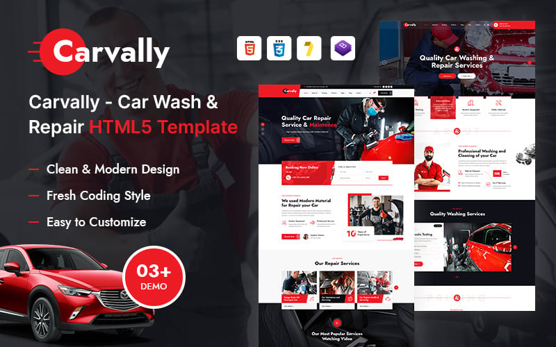 Carvally - Araba Yıkama ve Onarım HTML5 Şablonu