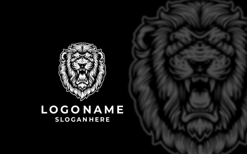 Création de logo graphique Lion rugissant