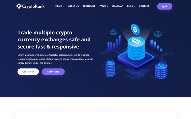 CryptoRank - Modello HTML5 di ICO, Bitcoin e criptovaluta