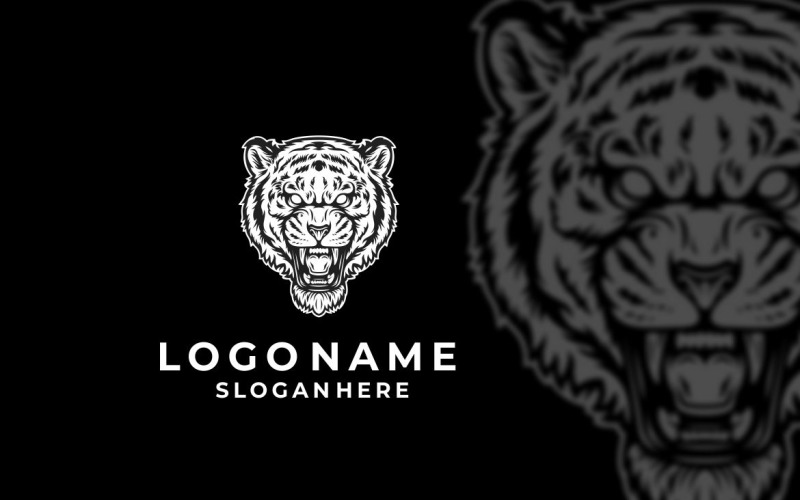 Disegno grafico del logo del ruggito della tigre