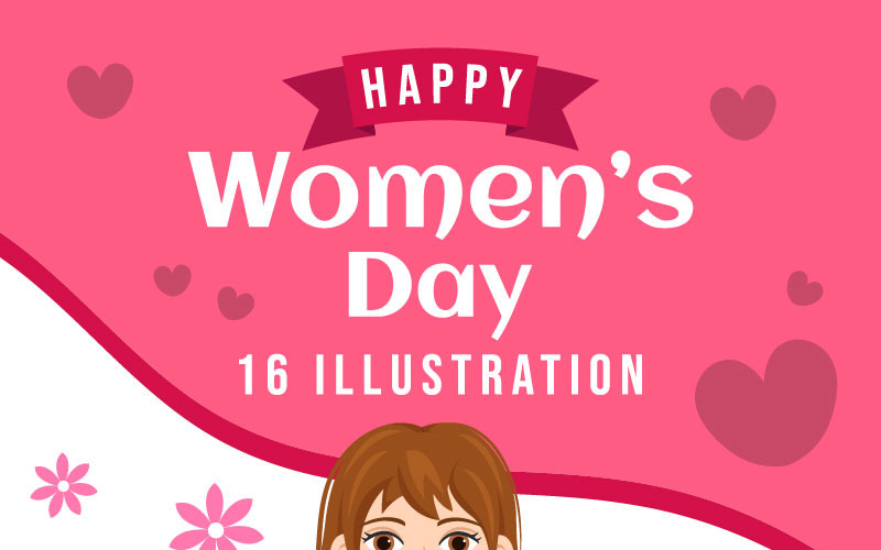 16 Internationale Vrouwendag Illustratie - Templatemonster