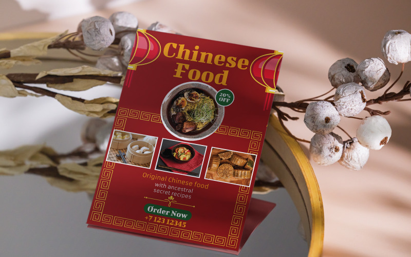 Modello di volantino di cibo cinese
