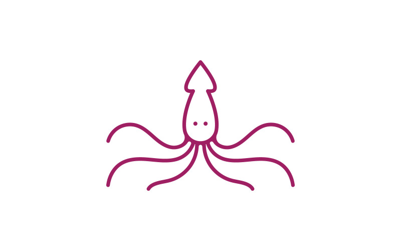 Винтажный векторный дизайн логотипа кальмара V2