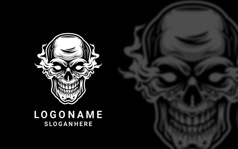Création de logo graphique crâne flamme