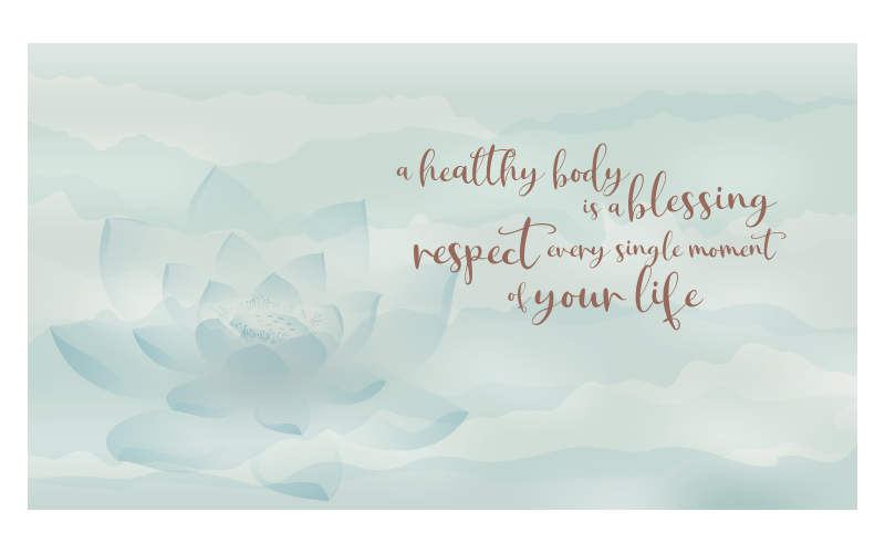 Fond bleu inspiré 14400x8100px avec message sur la santé