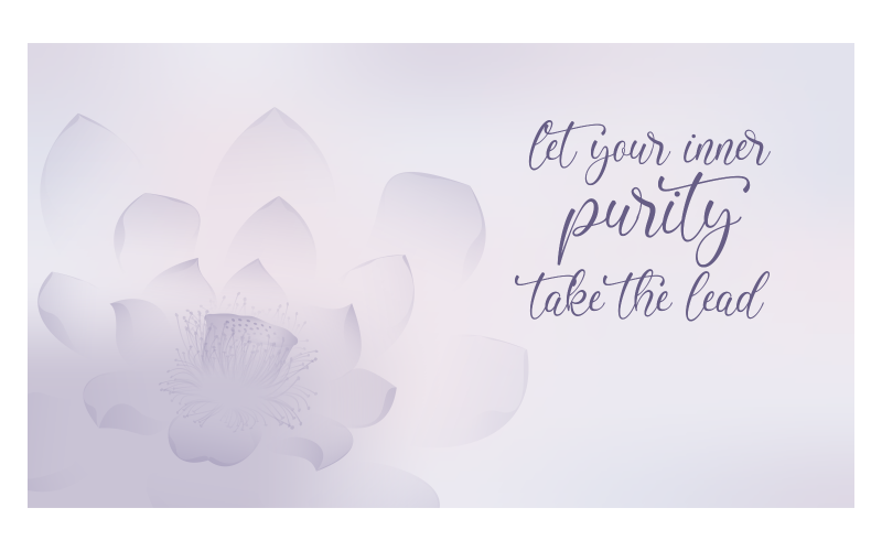 Imagen de fondo motivacional 1400x8100px con cita inspiradora de Pureza