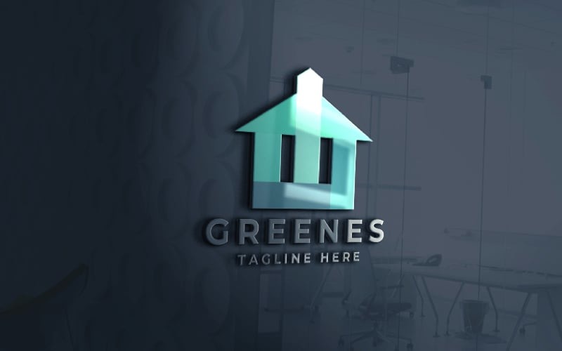 Modelo Profissional de Logo Imobiliário Verde