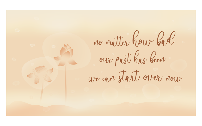 Orange Color Scheme Background With Inspirational Message About Starting Over