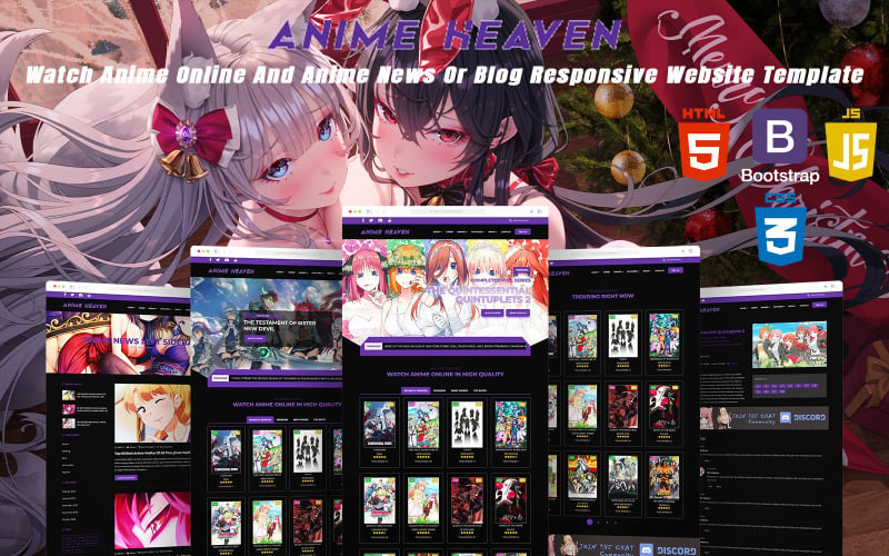 Anime Heaven - смотреть аниме онлайн и аниме новости или блог Адаптивный шаблон сайта