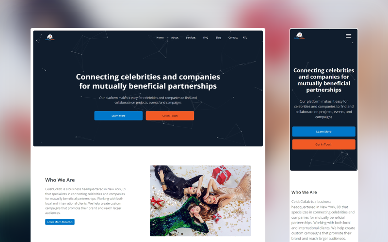 CelebCollab - The Ultimate Solution for Connecting Celebrities and Companies HTML Template