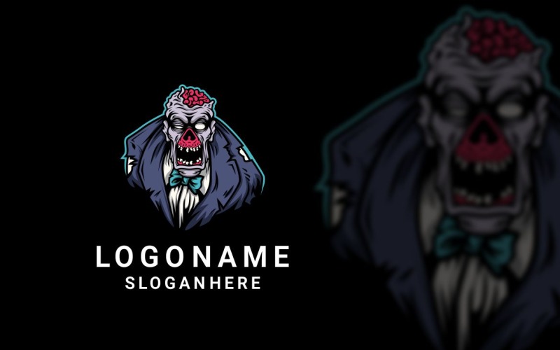 Conception de logo graphique de costume de zombie