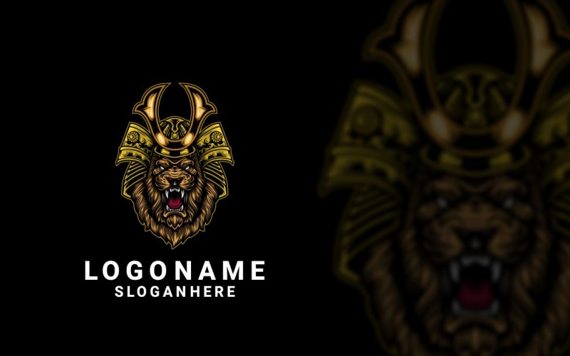 Création de logo graphique Lion Samurai
