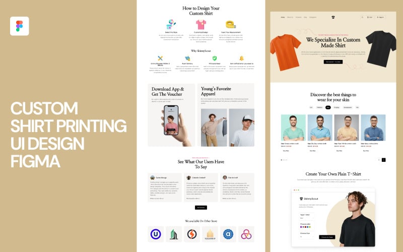 Custom Shirt Printing UI Design Figma TemplateMonster