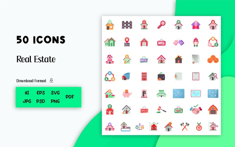 Icon Pack: 50 Immobilien-Icons