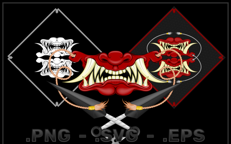 Japán Hannya Bandana Vector Design