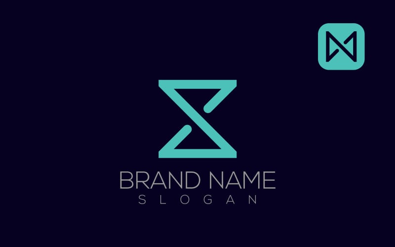 Логотип S или N | Дизайн логотипа Infinity Two Sides Square
