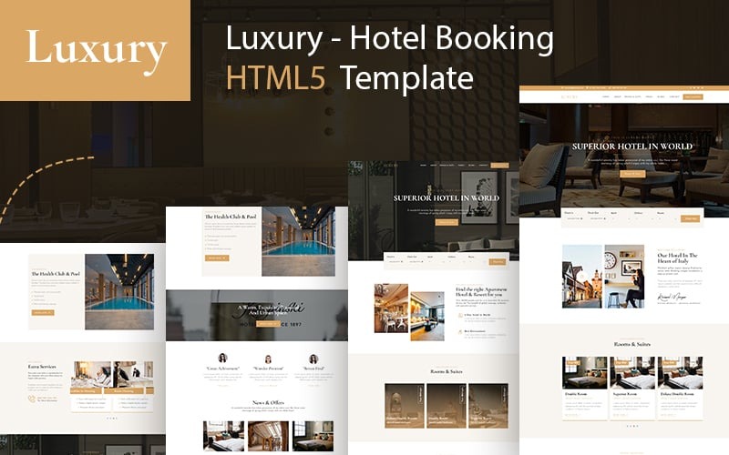 Lyx - Hotell och lyxhotellbokning Bootstrap HTML5-webbplatsmall