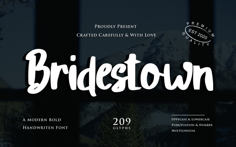 Bridestown - Modern Bold Script-teckensnitt