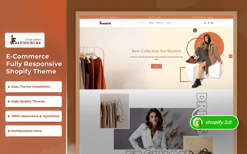 Fashionistas - Tema Shopify 2.0 de moda multipropósito