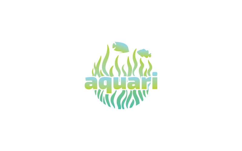Logo AQUARI Logo dégradé coloré pour l'entreprise ou la communauté d'aquarium de poissons
