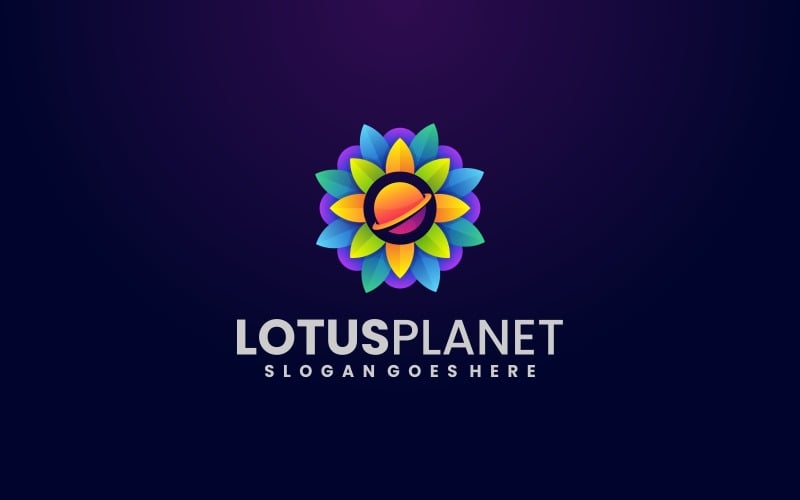 Logo colorato sfumato del pianeta del loto