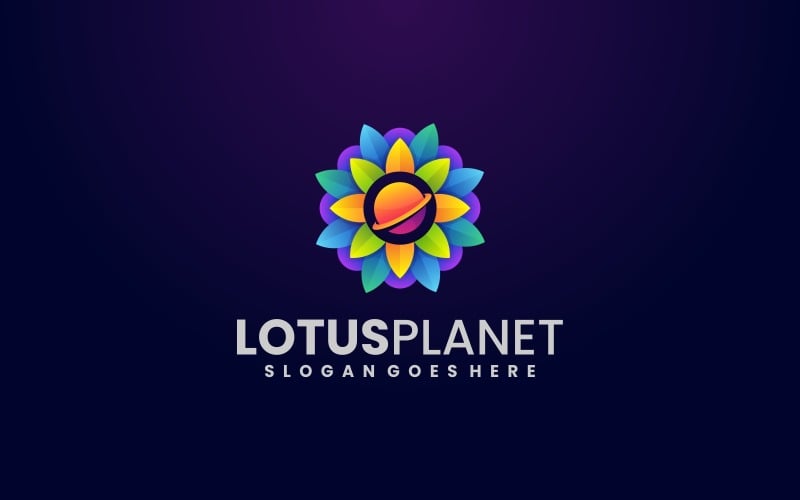 Lotus Planet Gradiënt Kleurrijk Logo