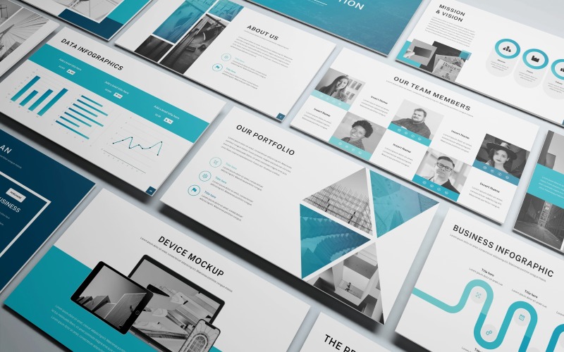 Modello di presentazione PowerPoint aziendale moderno - Modello Premium