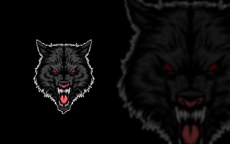 Wolf grafisk logotyp design vektor