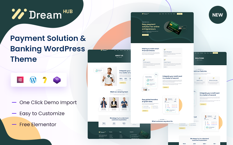 DreamHub – Fizetési megoldások és pénzügyek WordPress téma