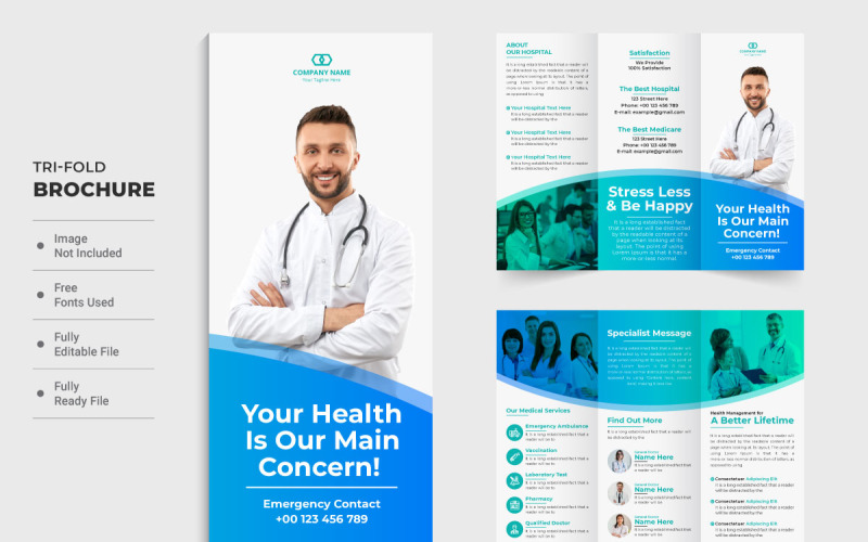 Folleto tríptico del centro de salud
