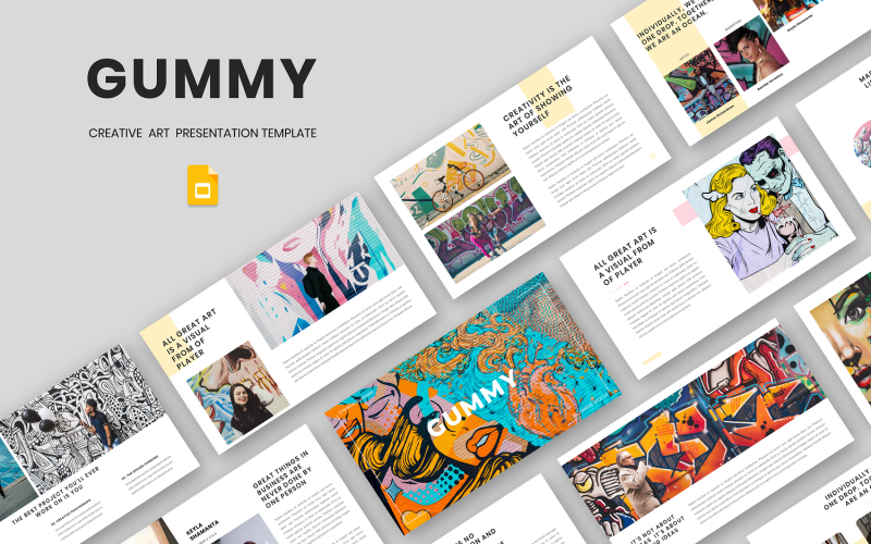 Gummy - 创意艺术谷歌幻灯片模板
