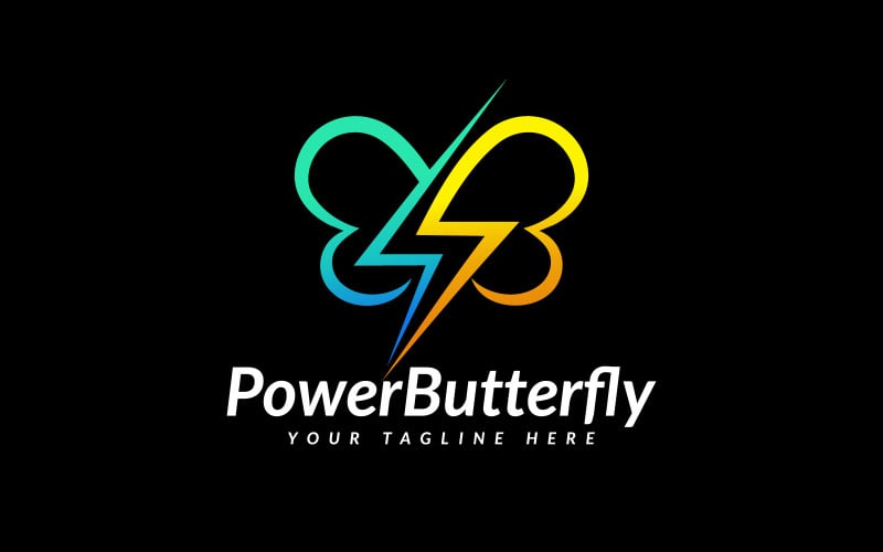 Logo de papillon électrique Flash Volt Power