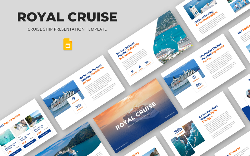 Royal Cruise - Modèle de diapositives Google pour les navires de croisière