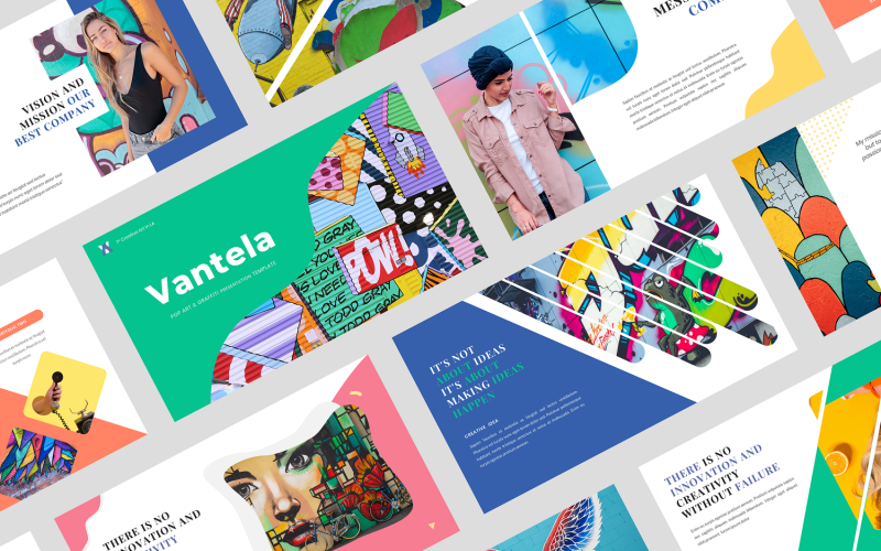 Vantela - Plantilla de diapositiva de Google de arte pop y graffiti