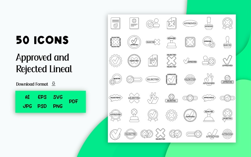 Затверджені та відхилені піктограми Lineal 50