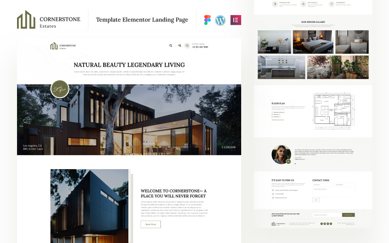 Cornerstone Estates - Elementor Landing Page Šablona