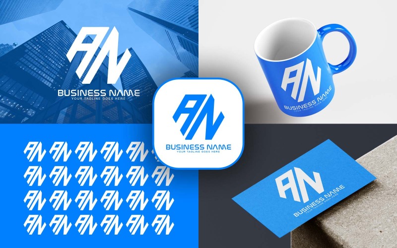 Création de logo professionnel en lettre AN pour votre entreprise - Identité de marque