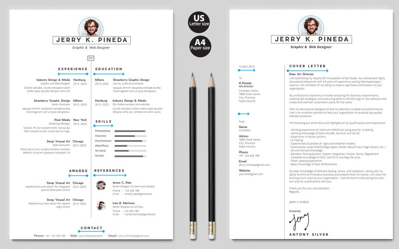 Designer/Developer/Photographer Clean Resume Template