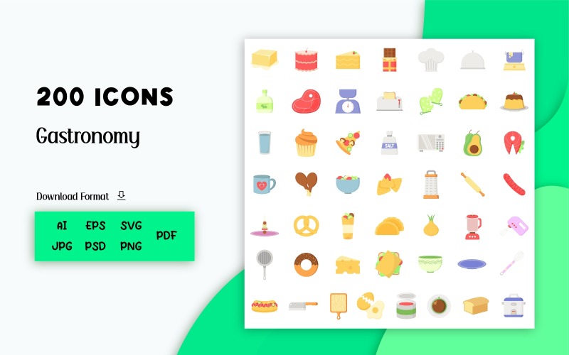 Icon Pack: Gastronomie 200 iconen