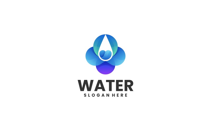 Logo colorato gradiente acqua