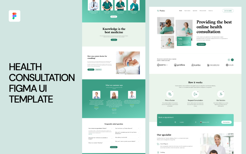 Modello di interfaccia utente Figma per la consultazione sanitaria