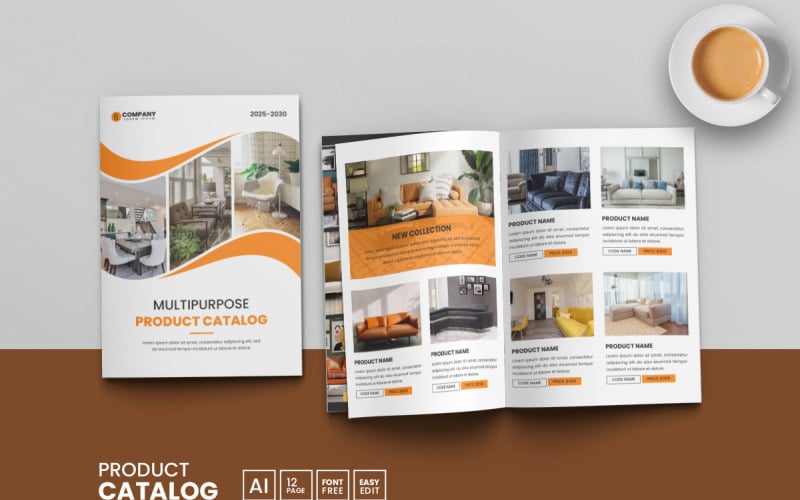 Product catalog design template and Minimal business brochure catalogue