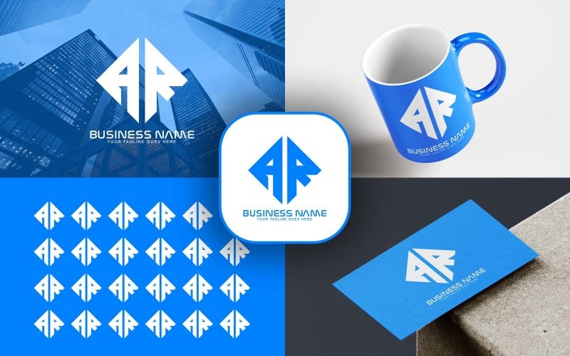 Профессиональный дизайн логотипа AR Letter для вашего бизнеса - фирменный стиль
