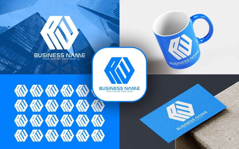 Professioneel AW Letter Logo-ontwerp voor uw bedrijf - merkidentiteit