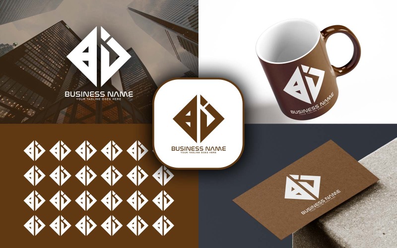 Création de logo professionnel BJ Letter pour votre entreprise - Identité de marque