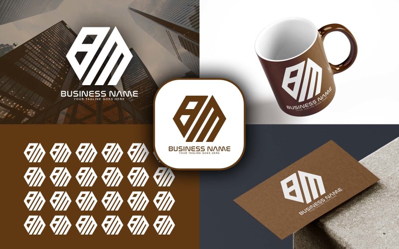 Design profissional de logotipo de carta BM para sua empresa - identidade de marca